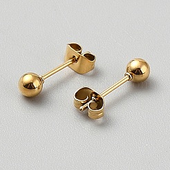 Pendientes de botón de acero inoxidable 306&nbsp;EJEW-WH0023-01G