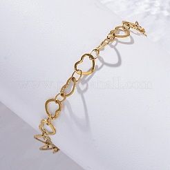 304 Edelstahl-Herzgliederarmbänder&nbsp;BJEW-I191-01