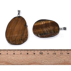 Natürlichen Tigerauge Anhänger&nbsp;G-N362-04P-02