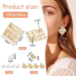 10 par de accesorios para pendientes de aleación con forma de rombo&nbsp;DIY-BC0004-54