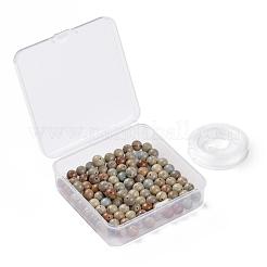 100pcs 8mm natürliche Aqua-Terra-Jaspisperlen&nbsp;DIY-LS0002-35