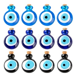 6pcs 3 Farben handgemachte Bunte Malerei Parfümflaschenanhänger&nbsp;LAMP-LS0001-16