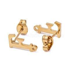 Boucles d'oreilles à tige en acier inoxydable 304 avec placage ionique (IP)&nbsp;FIND-Q103-01F-G