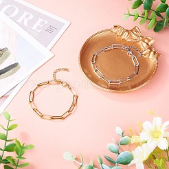 2 pulsera de cadena con clip de acero inoxidable 304 en 2 colores para mujer.&nbsp;BJEW-TADJ0001-01