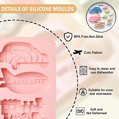 2 Stück rosa Silikonformen mit Transportmotiv für die Herstellung von Kuchen und Keksen&nbsp;ST-CJ0007-54
