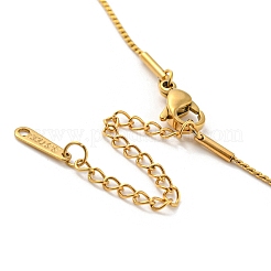 Collana con pendente quadrato in conchiglia sintetica&nbsp;NJEW-G085-10G