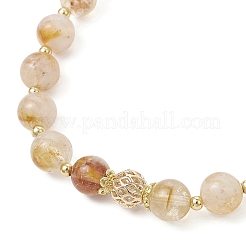 Bracciali con perline rotonde in citrino naturale&nbsp;BJEW-JB11925-02
