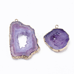 Anhänger aus natürlichen Druzy-Achatscheiben&nbsp;G-Q494-65M-G