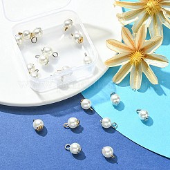 Fascini rotondi della perla d'imitazione della resina di 20pcs 2 colori&nbsp;RESI-YW0001-42