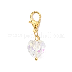 Decorazioni pendenti in vetro cuore&nbsp;HJEW-JM03770-02