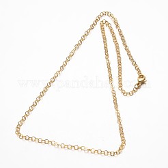 Halsketten aus Rolo-Kette aus 304 Edelstahl&nbsp;NJEW-L349-02G