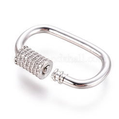 Messing Micro Pave Zirkonia Schraube Karabiner Schloss Charms&nbsp;ZIRC-F105-03P