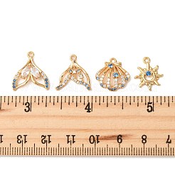 8 Stk. 4 Stile Messing Micro Pave Zirkonia Anhänger&nbsp;KK-FS0001-96