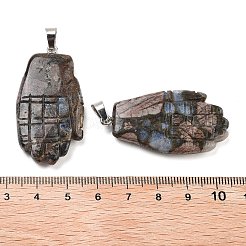 Natürliche geschnitzte Labradorit-Anhänger&nbsp;G-K369-01P-01