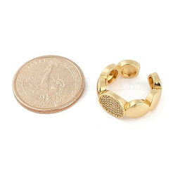 Anillos abiertos de circonita cúbica transparente con micro pavé de latón para mujer&nbsp;RJEW-M026-01G-01