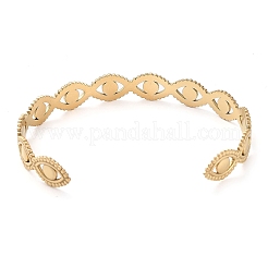 304 Edelstahl hohles Pferdeauge Manschettenarmband für Damen&nbsp;BJEW-D061-05G