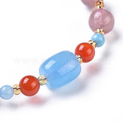 Pulseras de jade elástico natural&nbsp;BJEW-I260-10