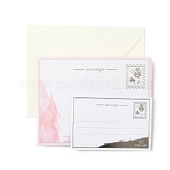 Biglietti di auguri pop-up 3D con fiori in carta&nbsp;AJEW-L102-01A