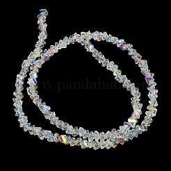 Chapelets de perles en verre transparent électrolytique&nbsp;X-EGLA-P061-04C-AB22