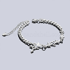 Pulseras con dije de llave de corazón y alas de ángel de acero inoxidable 201 para hombres y mujeres&nbsp;WG5D024-01