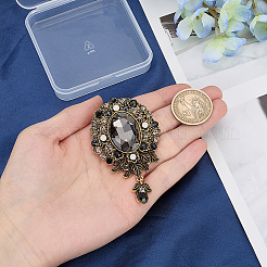1 broche de aleación retro con forma de lágrima y rhinestone para mujer.&nbsp;JEWB-SP0001-17A
