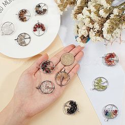 12 pièces 12 couleurs pendentifs de pierres précieuses&nbsp;G-PH0001-33-WH
