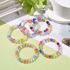 5 stücke 5 stil kürbis & rund & polygon & herz & stern acryl perlen stretch-armbänder set&nbsp;BJEW-JB08927