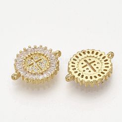 Connecteurs de liens en zircone cubique transparent micro pave en laiton&nbsp;ZIRC-T012-62G
