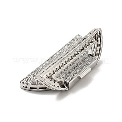 Messing Micro Pave klare Zirkonia Falte über Verschlüsse&nbsp;KK-G414-07P