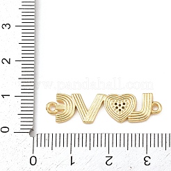 Messing Micro Pave klare Zirkonia Wort Liebe Anschluss Charms&nbsp;KK-G544-39G
