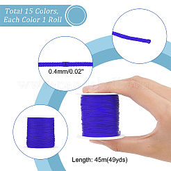 15 rouleau de cordon de nouage chinois en nylon 15 couleurs&nbsp;NWIR-PH0001-96