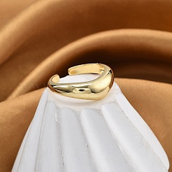 Gestellplattierte Messingmanschettenfingerringe für Frauen&nbsp;RJEW-M028-42G