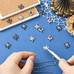 16 pièces pendentifs en alliage de 8 couleurs avec strass&nbsp;RB-CJ0001-11