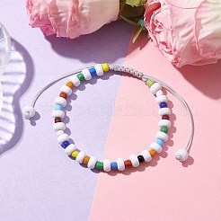 Braccialetti con perline intrecciate con semi di vetro acrilico e colorato&nbsp;BJEW-JB10340