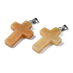 Pendentifs de jade topaze naturelle&nbsp;G-Q512-010