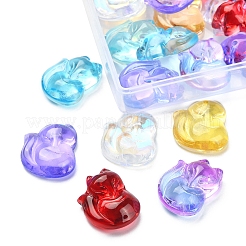 30pcs 6 Farben transparente sprühlackierte Glasanhänger&nbsp;GLAA-FS0001-28