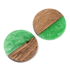 Pendentifs en résine opaque et bois de noyer&nbsp;RESI-S389-025A-C03