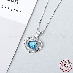 Anlaufschutz rhodinierte 925 Sterling Silber Anhänger&nbsp;ZIRC-BB50406-D