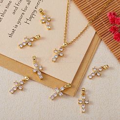Ciondolo in ottone con micro pavé di zirconi chiari da 5 pezzo&nbsp;ZIRC-SZ0002-16