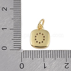 Placage de crémaillère en laiton micro pavé breloques en zircone cubique claire&nbsp;KK-E110-14G-O