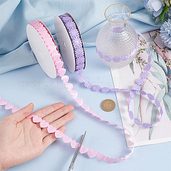 2 Rolle 2 Stile Herz & Blume Polyester Spitzenband&nbsp;OCOR-PH0004-66B