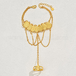 Bracciale con catene in ottone mediorientale in rame e ciondolo a nappa&nbsp;SV3289
