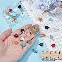 14 pendentif rond plat à facettes en pierres précieuses naturelles et synthétiques&nbsp;PALLOY-AR00010