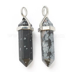 Natürliche Schneeflocke Obsidian spitzen Anhänger&nbsp;G-M378-01P-A09
