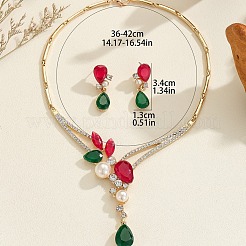 Ensemble collier pendentif en forme de larme en alliage de zinc&nbsp;FS-WG17E32-01