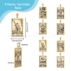 8 pièce 8 styles 201 pendentifs en acier inoxydable&nbsp;STAS-DC0016-09