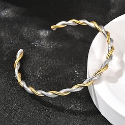 Braccialetti a forma di corda intrecciata in acciaio inossidabile 304 per donna&nbsp;BJEW-C091-02D-GP