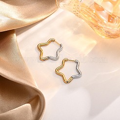 Boucles d'oreilles créoles bicolores en acier inoxydable 304&nbsp;EJEW-K257-02D-GP