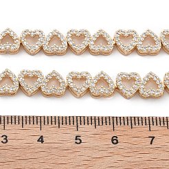 Ciondolo connettore multi cuore in ottone micro pavé di zirconi cubici trasparenti&nbsp;KK-B125-05G
