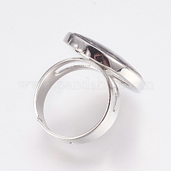 Verstellbare natürliche Abalone Shell / Paua Shellfinger Ringe&nbsp;RJEW-F083-B03